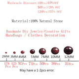 Natural Garnet Gemstone Beads 2-12MM Round Smooth DIY Bracelet Jewelry Making