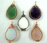 Purple Quartz Abalone Shell Pendant Tree of Life Necklace