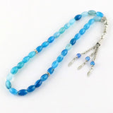 12*8mm Agate Islamic Rosary Muslim Tasbih Bracelet with Tassel