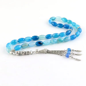 12*8mm Agate Islamic Rosary Muslim Tasbih Bracelet with Tassel