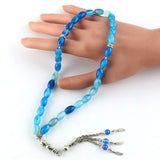 12*8mm Agate Islamic Rosary Muslim Tasbih Bracelet with Tassel