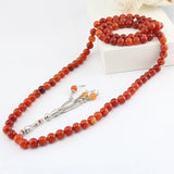 8mm Agate Islamic Rosary Bracelet with Tassel