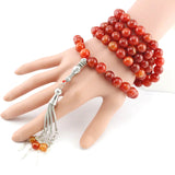 8mm Agate Islamic Rosary Bracelet with Tassel