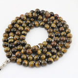 Tiger Eye Stone Tassel Pendant Islamic Rosary for Men Women Tesbih