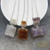 Amethyst/Citrine Druzy Perfume Bottle Pendant
