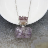 Amethyst/Citrine Druzy Perfume Bottle Pendant