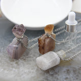 Amethyst/Citrine Druzy Perfume Bottle Pendant