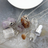 Amethyst/Citrine Druzy Perfume Bottle Pendant