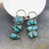 Vintage Quartz Pendant Natural Stone Turquoise Necklace DIY Jewelry