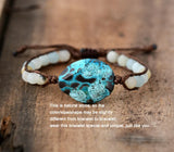 Matte Amazonite Beaded Woven Wrap Bracelet