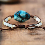 Matte Amazonite Beaded Woven Wrap Bracelet