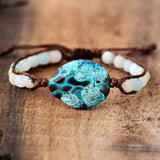 Matte Amazonite Beaded Woven Wrap Bracelet