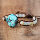 Matte Amazonite Beaded Woven Wrap Bracelet