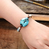 Matte Amazonite Beaded Woven Wrap Bracelet