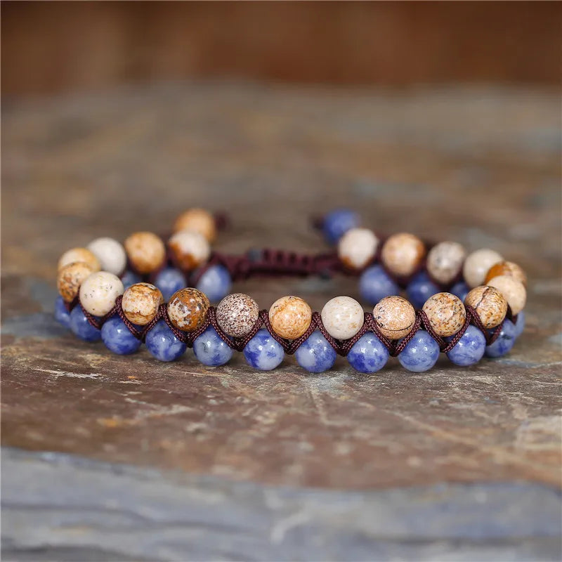 Natural Stones Braided Bracelet Macrame Wrap Friendship Bracelets