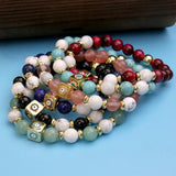 Natural Stones Evil Eye Charm Bracelet Prayer Beads