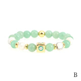 Natural Stones Evil Eye Charm Bracelet Prayer Beads