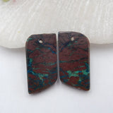 Chrysocolla Nugget Drilled Earring Beads Pair for Women Earring