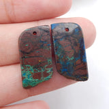 Chrysocolla Nugget Drilled Earring Beads Pair for Women Earring