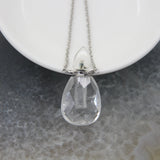 Faceted Quartz Agates Perfume Bottle Pendant Necklace