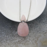 Faceted Quartz Agates Perfume Bottle Pendant Necklace