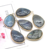 Labradorite Pendants Gemstone Charms for Jewelry Making