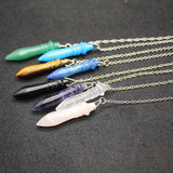Purple Crystal Pink Quartz Reiki Healing Pendulum for Dowsing Wicca