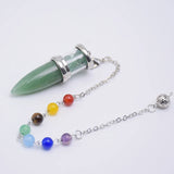 Natural Stones Pendulum Wishing Bottle Bullet Shaped Pendant