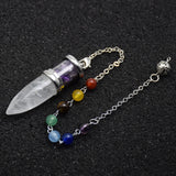 Natural Stones Pendulum Wishing Bottle Bullet Shaped Pendant
