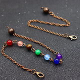 7 Chakra Stone Pendulum Dowsing Divination Reiki Chain Jewelry