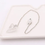 Natural Stones Pendulum for Dowsing Divination Chain Silver-color Pendant