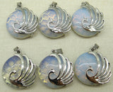 Natural Stones Quartz Crystal Lapis opal Round Pendant Phoenix Pendant