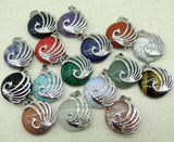 Natural Stones Quartz Crystal Lapis opal Round Pendant Phoenix Pendant