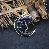 Tree of Life Pendant Silver Wire Wrap 7 Chakras Crystal Healing