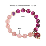Strawberry Crystal/Amethyst/Tiger's Eye Fox Pendant Bracelet