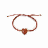 Strawberry Crystal Bracelet Red Rope Braid Jewelry Heart Charm Bangle