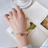 Strawberry Crystal Cherry Hand String Bracelet