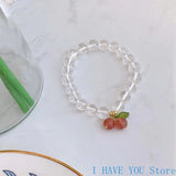 Strawberry Crystal Cherry Hand String Bracelet