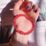 Strawberry Crystal Pixiu Bead Bracelet Lucky Amulet