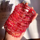 Strawberry Crystal Pixiu Bead Bracelet Lucky Amulet