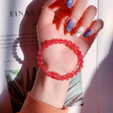 Strawberry Crystal Pixiu Bead Bracelet Lucky Amulet