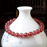 Sweet Strawberry Crystal Beads Bracelet - Romantic Fine Jewelry Gift