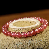 Sweet Strawberry Crystal Beads Bracelet - Romantic Fine Jewelry Gift