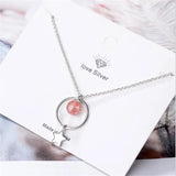 Strawberry Crystal Tassel Pendant Necklace 925 Sterling Silver Fine Jewelry