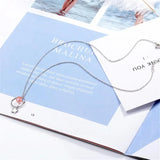 Strawberry Crystal Tassel Pendant Necklace 925 Sterling Silver Fine Jewelry
