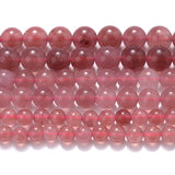 Strawberry Quartz Chalcedony Stone Beads for Jewelry Making