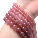 Strawberry Quartz Chalcedony Stone Beads for Jewelry Making