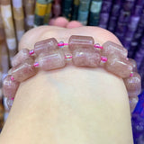 Strawberry Quartz Beads 15'' Barrel DIY Loose Beads for Jewelry Making