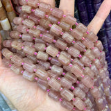Strawberry Quartz Beads 15'' Barrel DIY Loose Beads for Jewelry Making