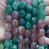 Strawberry Quartz Beads 15'' Faceted Irregular DIY Stone Beads